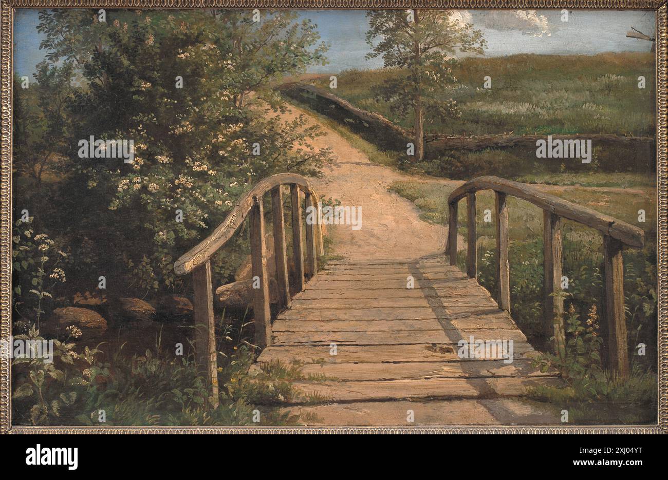 Pont sur un ruisseau à Assens, Funen Dreyer, Dankvart 1816 - 1852 peinture impressions du nord : la peinture scandinave 1800-1915, William Hauptman, Kat. 18., 2005-052, 2005. SMK Highlights : Statens Museum for Kunst, Sven Bjerkhof, omt. og afb. p. 90, 2005-071, 2005. Dankvart Dreyer : 1816-1852, Leo Swane, s. 87, 90, Værkfortegnelse NR. 119., 7248, 1921. Dansk guldalder : hovedværker på Statens Museum for Kunst, Kasper Monrad, s. 164f, pl. 54., 94-370, 1994. AUS Dänemarks Goldener Zeit : Landschaftsmalerei des früheren 19.Jahrhunderts aus dem Statens Museum for Kunst, Kopenhagen, Götz Czymmek, ka Banque D'Images