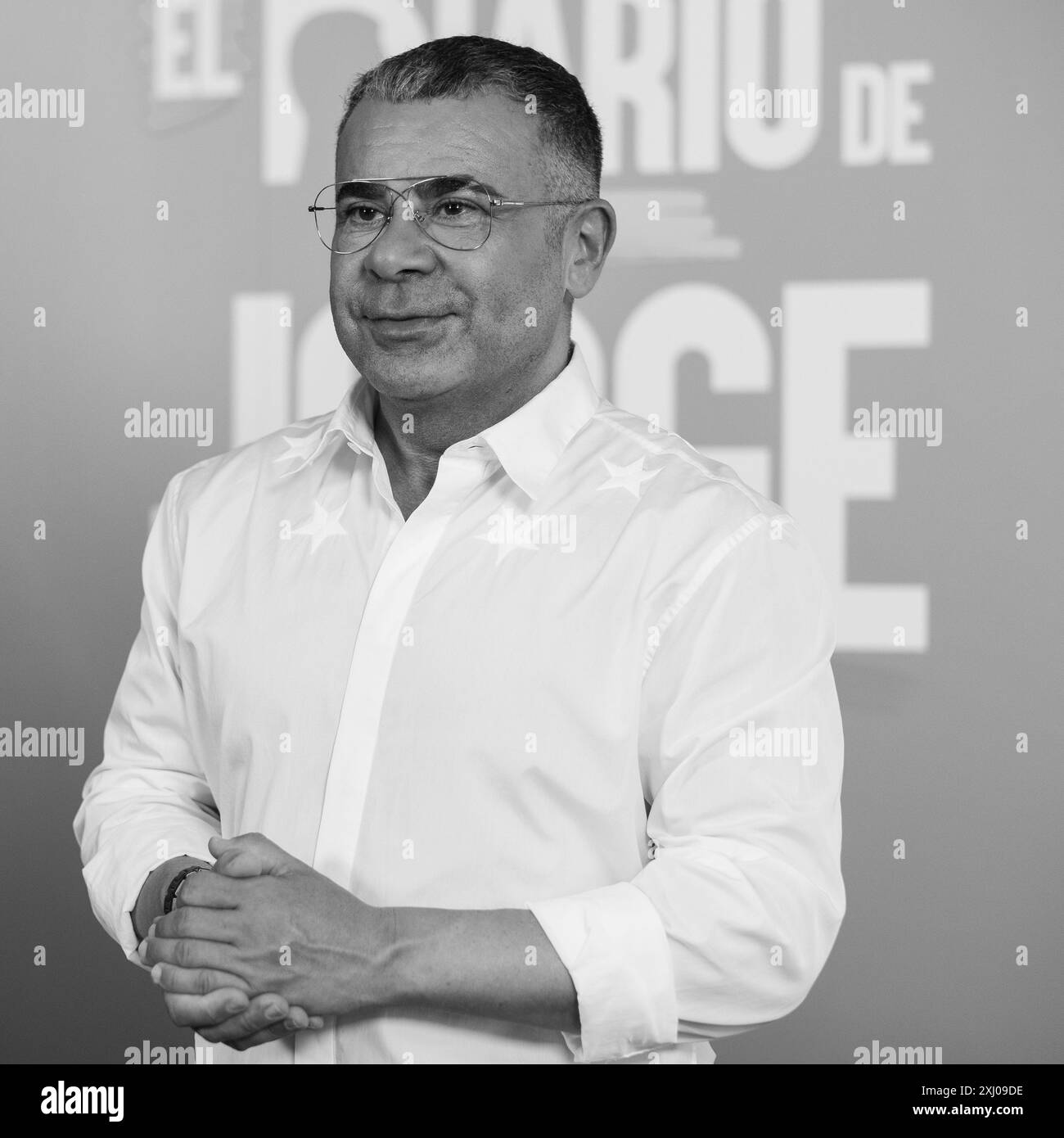 Jorge Javier Vazquez pose lors de la présentation de l'émission TV 'El Diario de Jorge' au siège de Mediaset à Madrid, le 16 juillet 2024, Espagne Banque D'Images