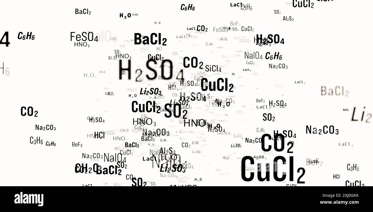 Groupe de différentes liaisons chimiques. Groupe de différentes liaisons chimiques comme carbone, cuivre, chlore, hdyrogen, oxygène, soufre, sodium. Molécule, atome, élément, science, chimie, éducation. img science003s02 chemical bonds loop Banque D'Images