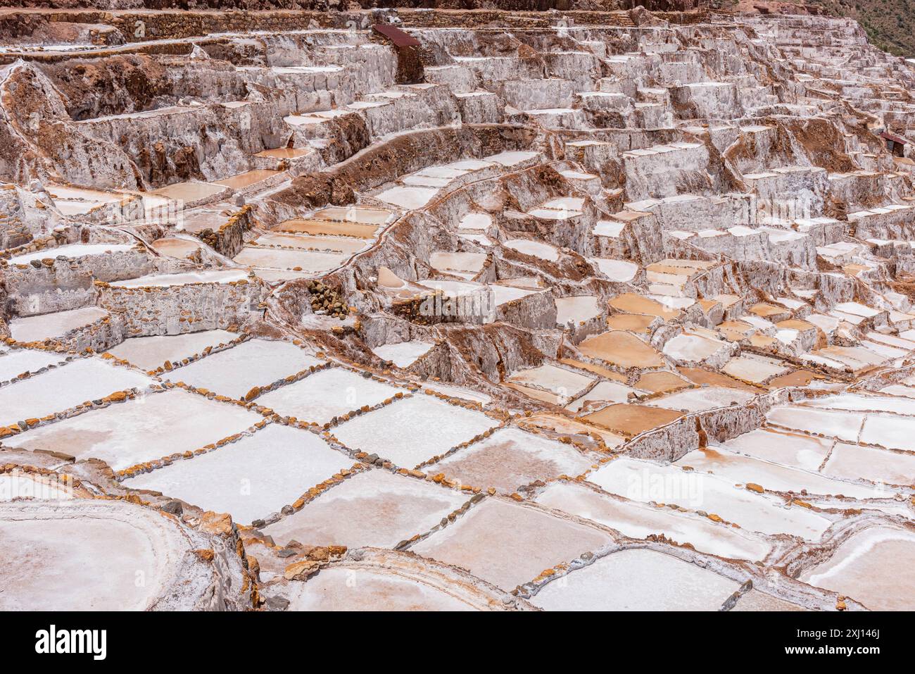 la mine de sel de mara est au milieu de la montagne, ce n'est pas le sel de la mer. Banque D'Images