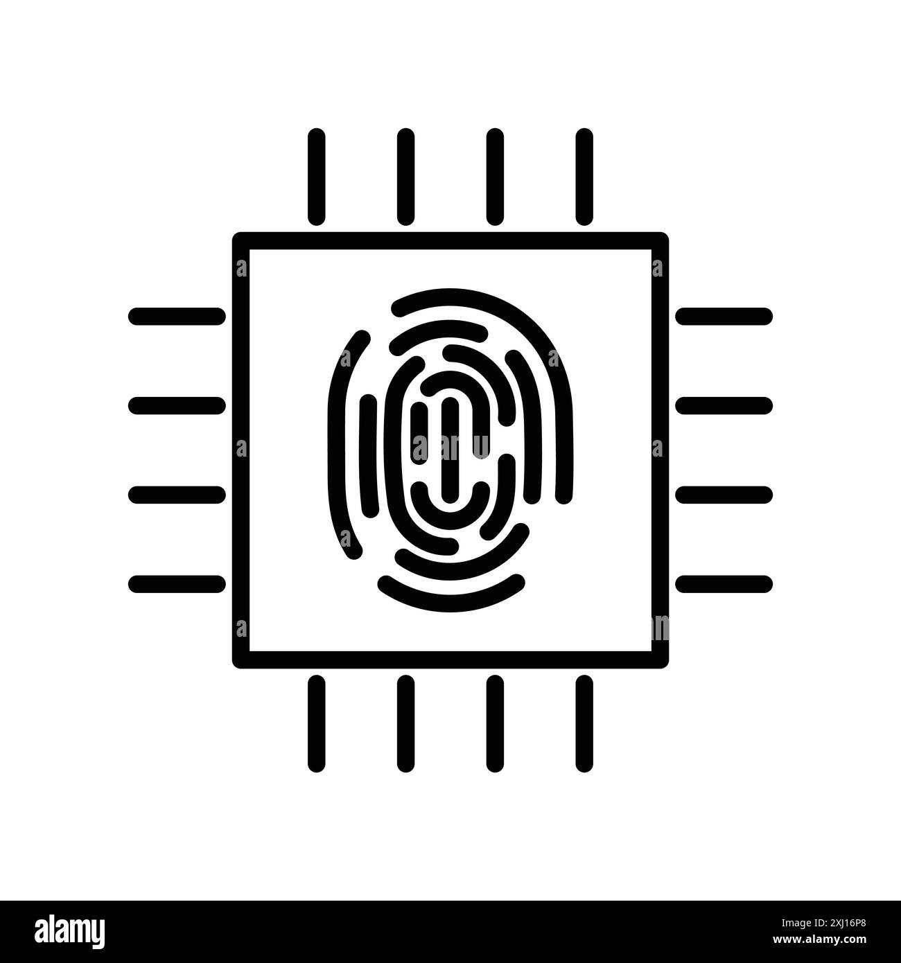 Biométrique icône linéaire marque de logo set collection en noir et blanc pour le web Illustration de Vecteur