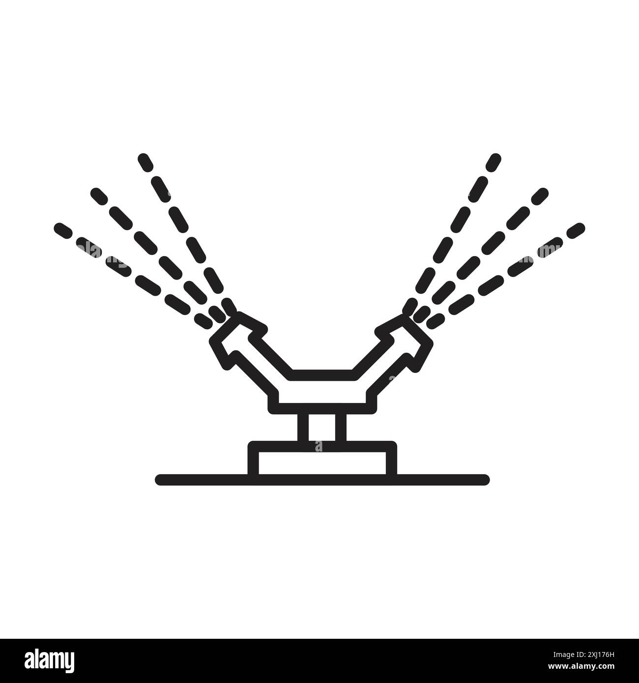 Arroseurs automatiques d'arrosage icône linéaire logo Mark Set collection en noir et blanc pour le Web Illustration de Vecteur