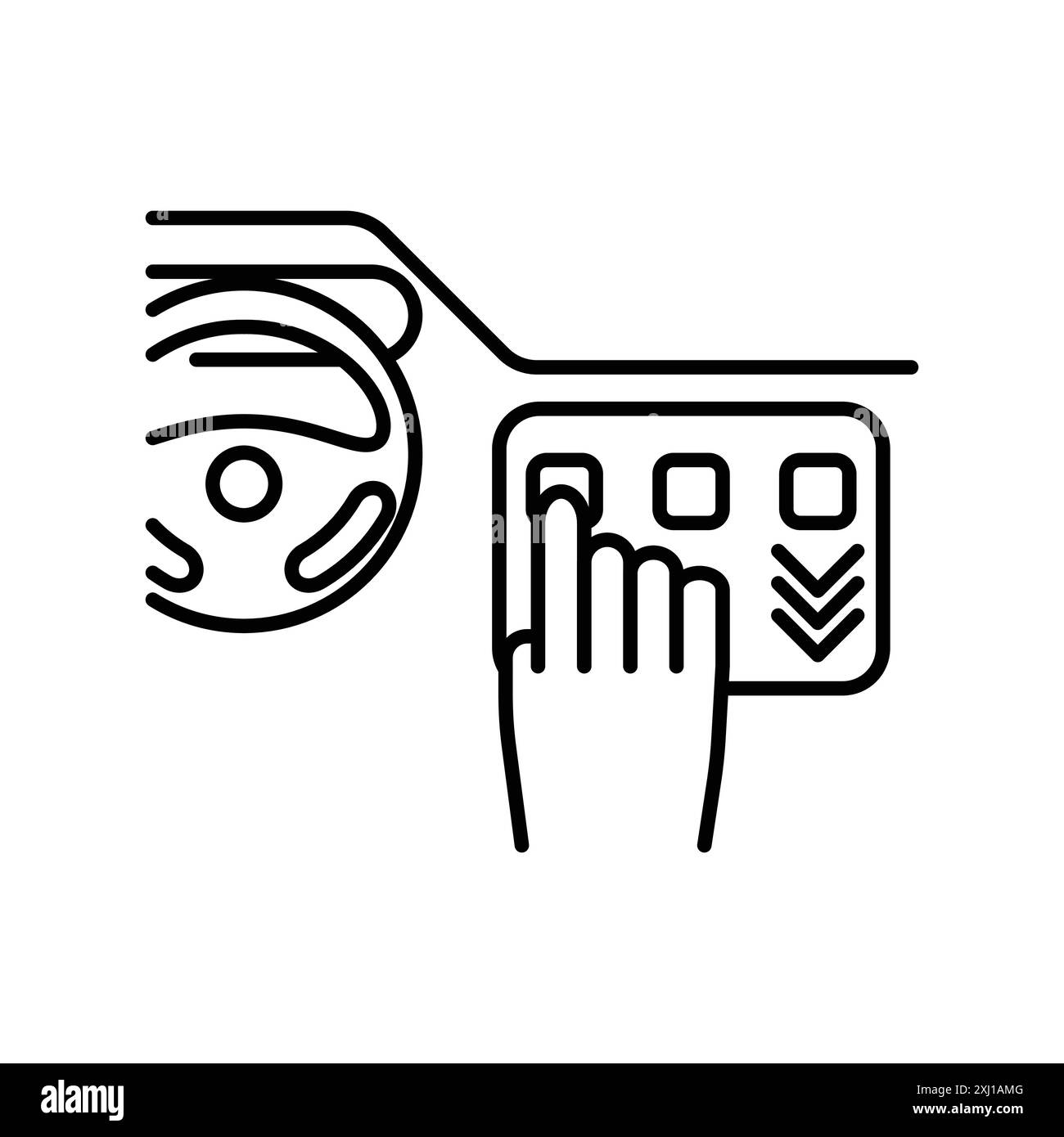 Voiture avec icône d'affichage à écran tactile marque de logo linéaire ensemble collection en noir et blanc pour le web Illustration de Vecteur