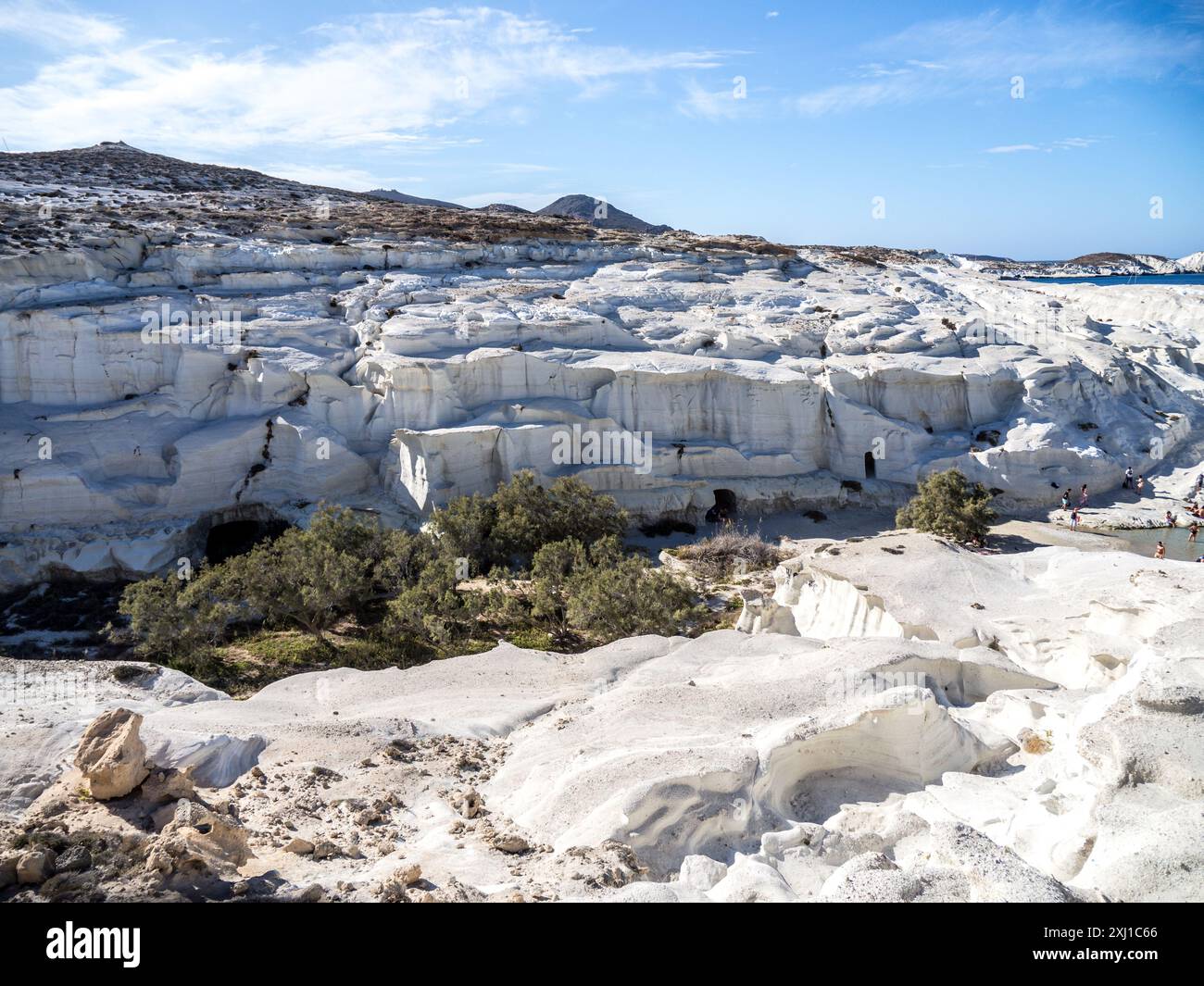 Plage de Milos Sarakiniko Banque D'Images