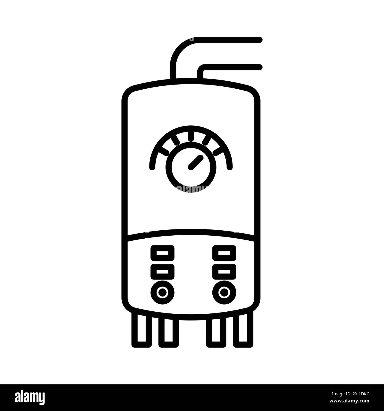 Chaudière de chauffage électrique icône linéaire marque de logo set collection en noir et blanc pour le web Illustration de Vecteur