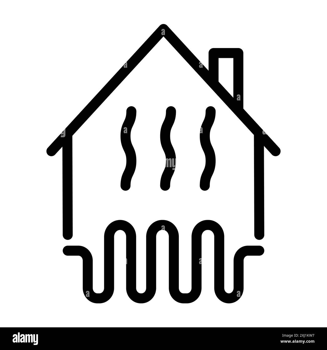 Collection de marque de logo linéaire icône de chauffage de maison en noir et blanc pour le web Illustration de Vecteur