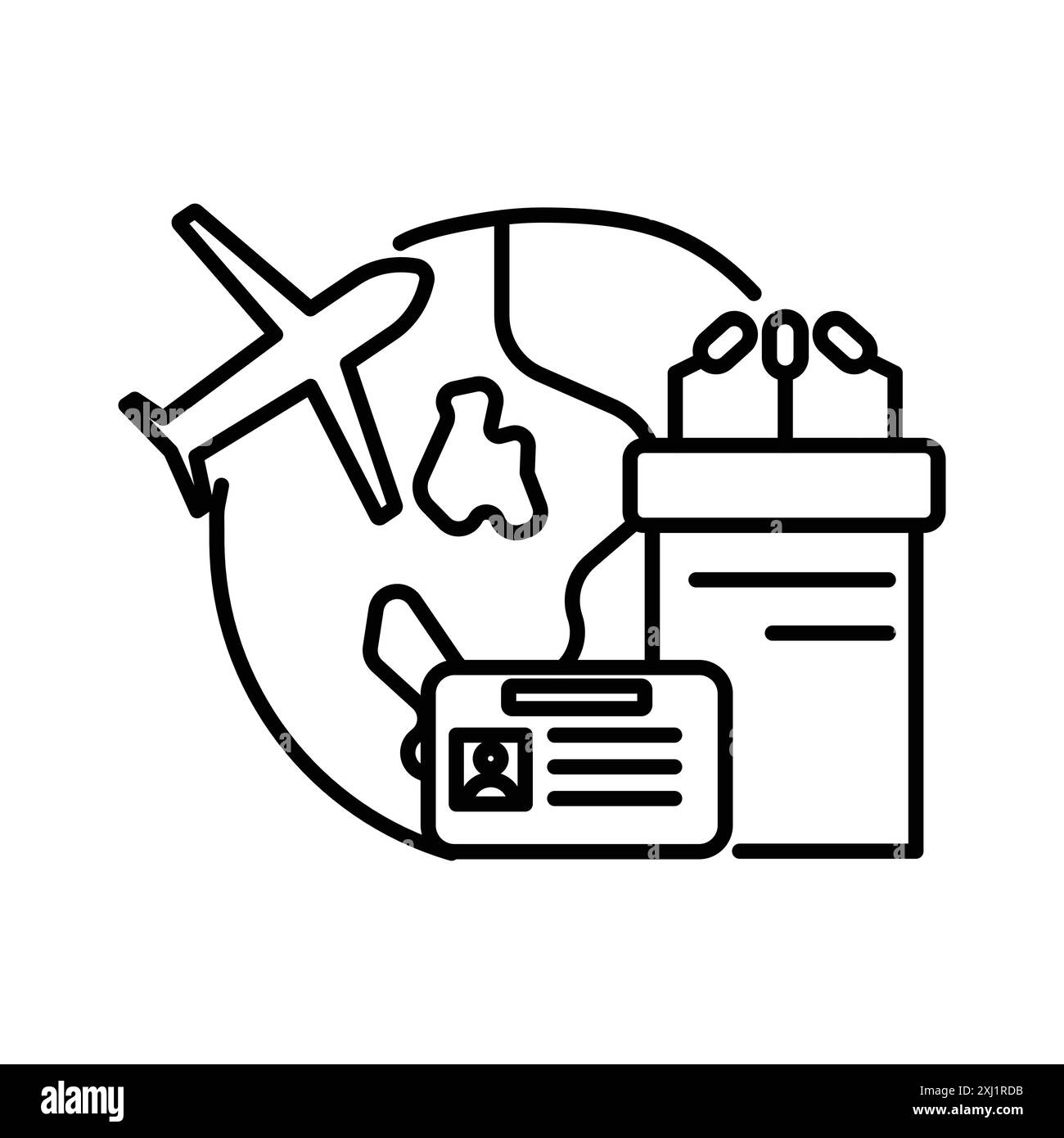 MICE tourisme icône linéaire logo marque set collection en noir et blanc pour le web Illustration de Vecteur