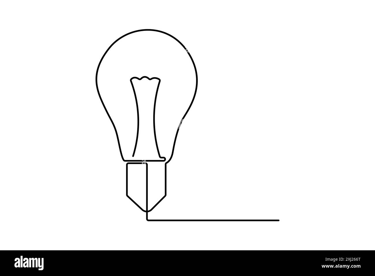 Dessin continu d'une ligne de l'icône de vecteur de contour isolé de l'ampoule Illustration de Vecteur