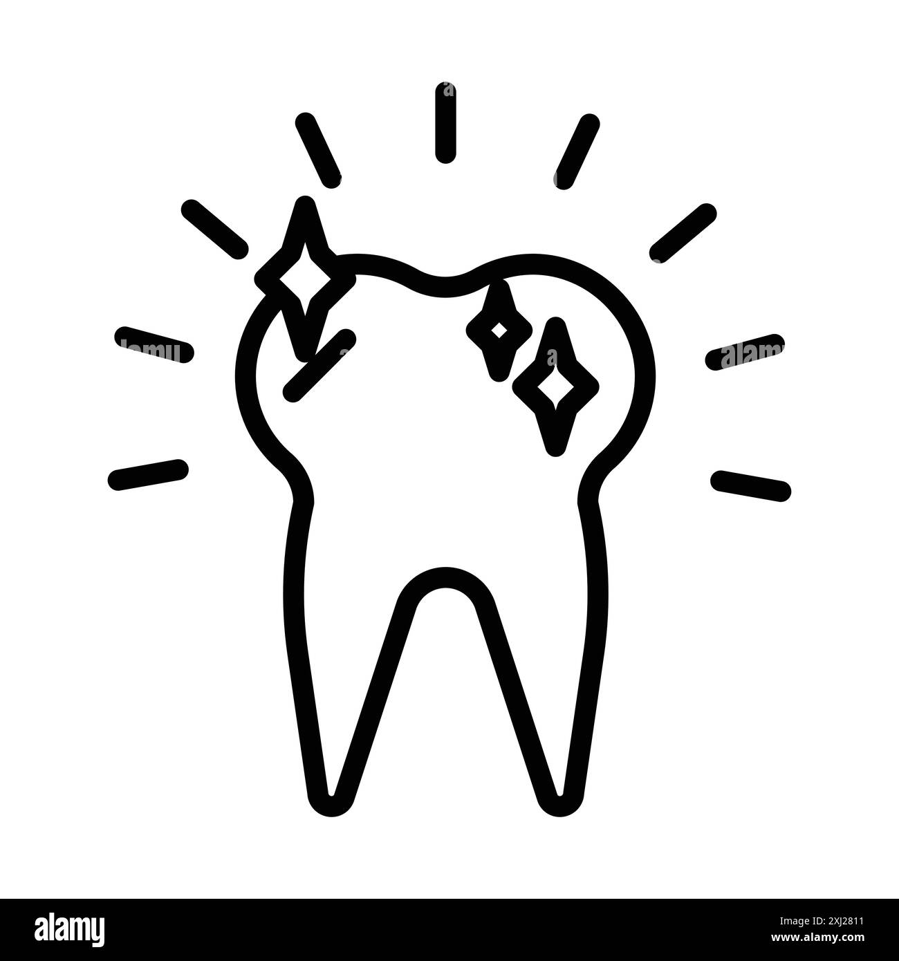 Icône de nettoyage des dents logo linéaire marque set collection en noir et blanc pour le web Illustration de Vecteur