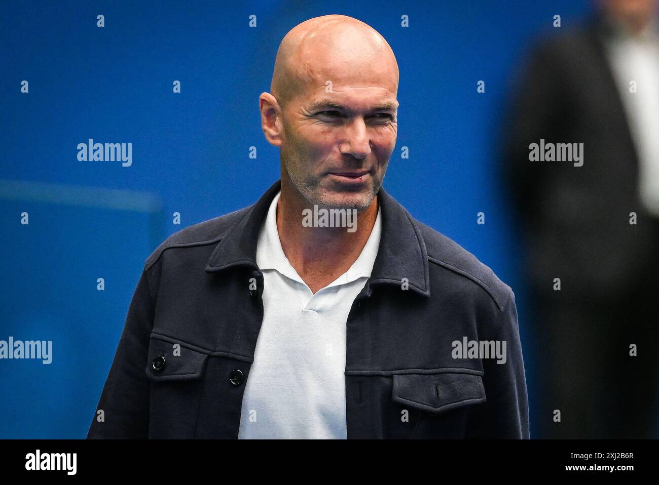 Madrid, France, Espagne. 16 juillet 2024. L'ancien footballeur français Zinedine ZIDANE lors de la présentation de Kylian MBAPPE en tant que nouveau joueur du Real Madrid CF au stade Santiago Bernabeu le 16 juillet 2024 à Madrid, en Espagne. (Crédit image : © Matthieu Mirville/ZUMA Press Wire) USAGE ÉDITORIAL SEULEMENT! Non destiné à UN USAGE commercial ! Banque D'Images