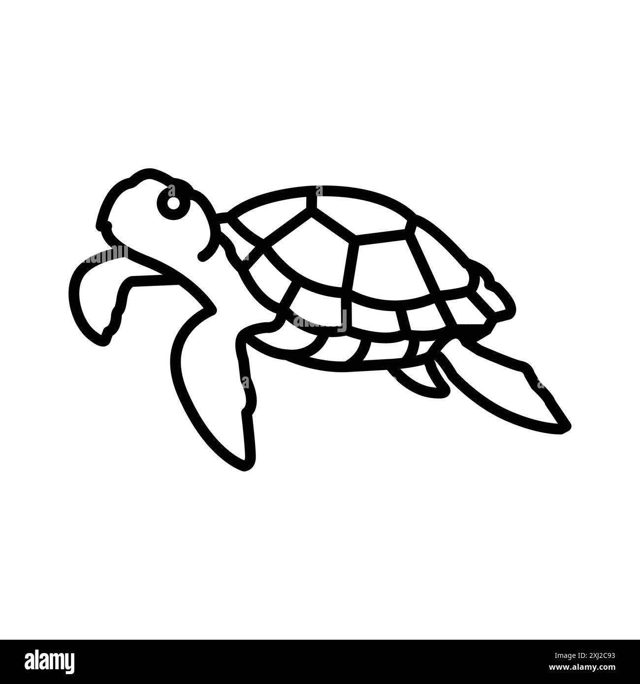 turtle icon linear logo mark set collection en noir et blanc pour le web Illustration de Vecteur