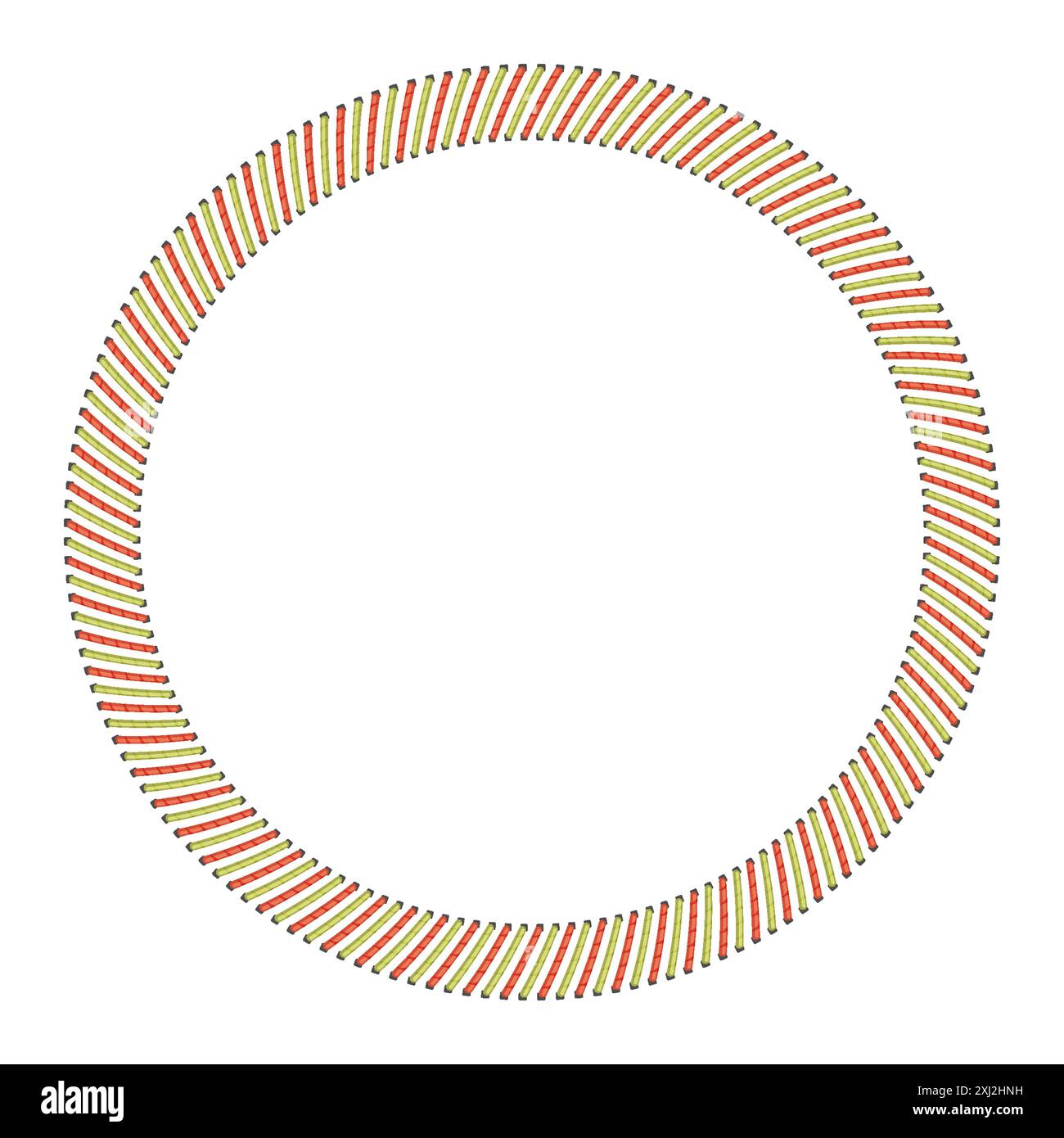 Cadre rond incliné texturé à couture abstraite Illustration de Vecteur