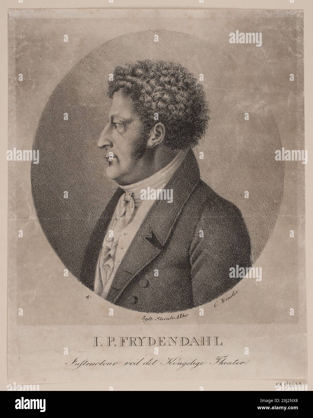 P. J. Frydendahl Winsløw, Carl 1796 - 1834, Krossing, N.B. 1795 - 1854 lithographie, impression Danske portrætter i kobberstik, litografi og træsnit : en beskrivende fortegnelse, P.B.C. Westergaard, NR. 3403, C 3997:1-2 da, 1930-1933 P.J. Frydendahl Banque D'Images