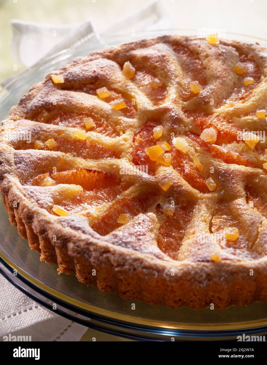 Tarte au pamplemousse et d'Amandes Banque D'Images