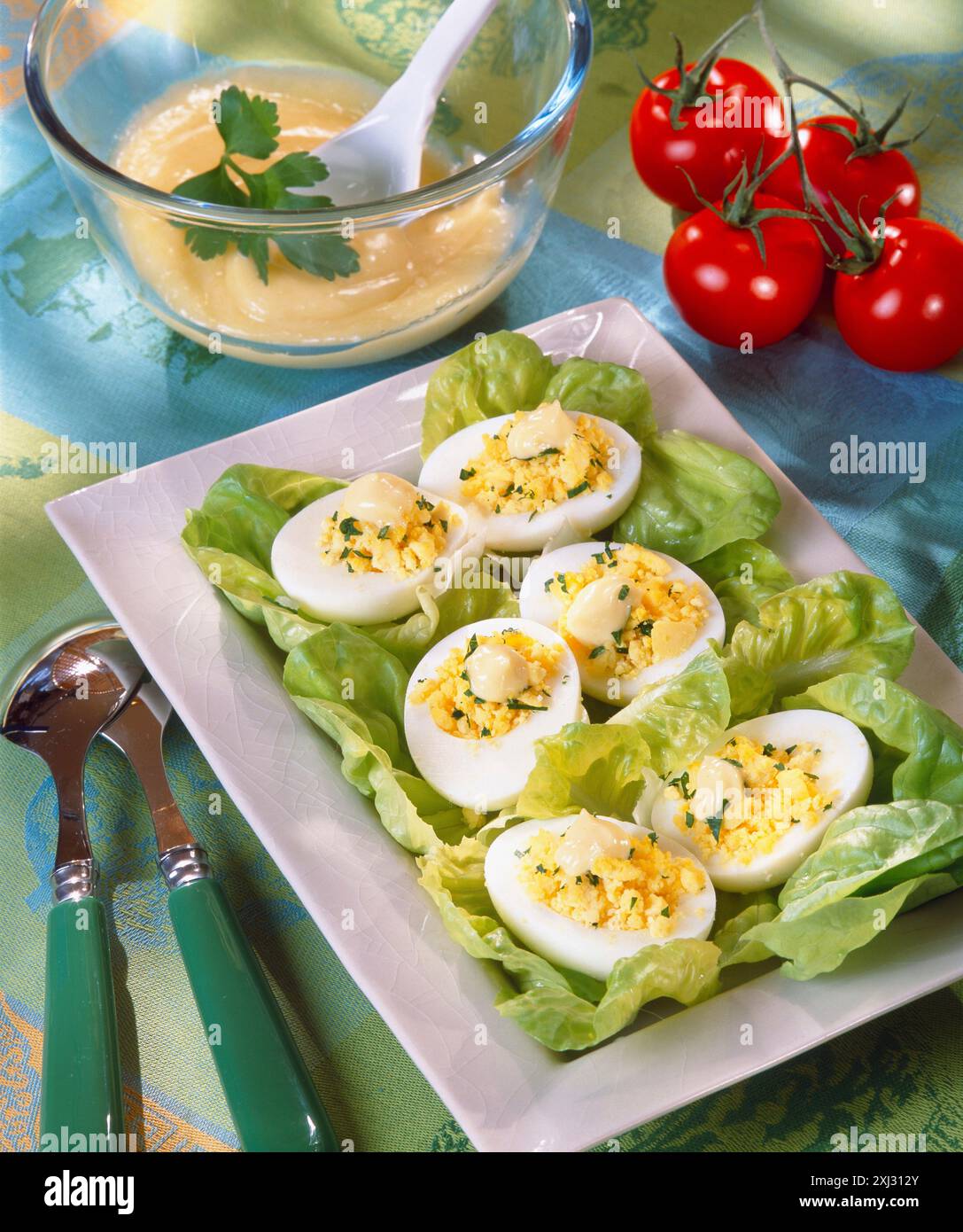 Oeuf mimosa Banque D'Images