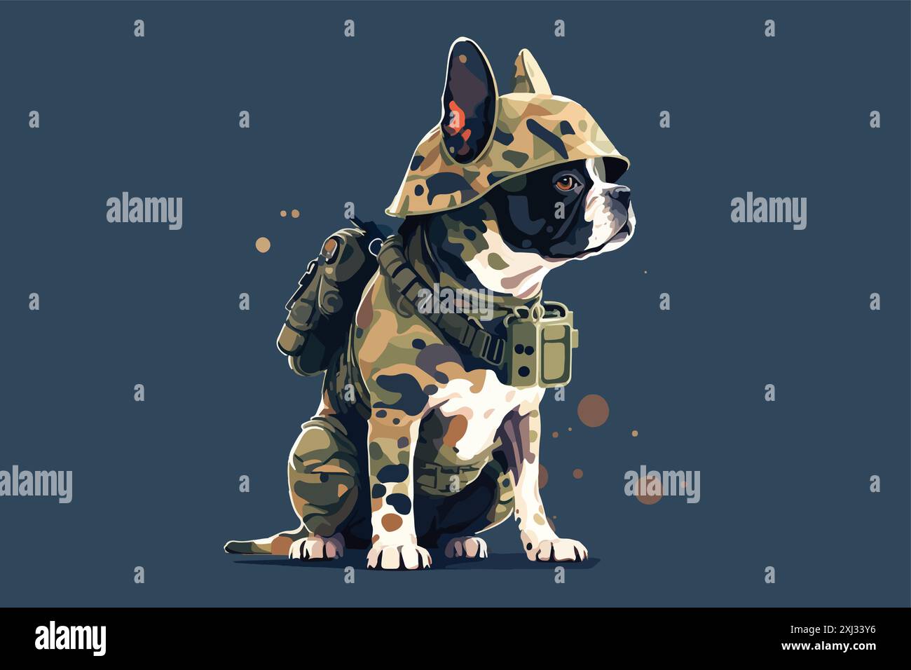 Illustration vectorielle de soldat de chien Illustration de Vecteur