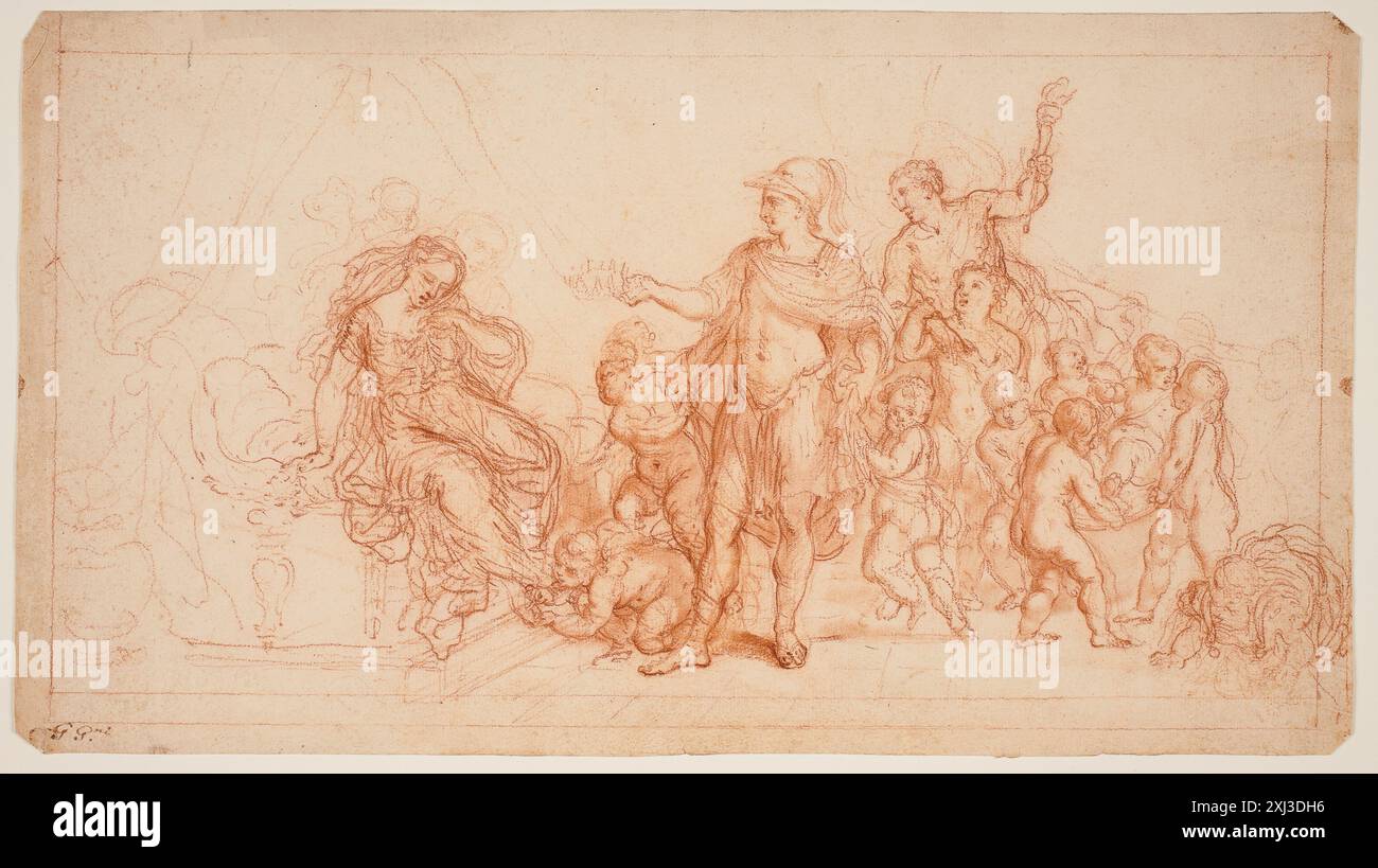 Dessin de Raphaël montrant le mariage d'Alexandre le Grand et Roxana, créé entre 1483 et 1520. Banque D'Images