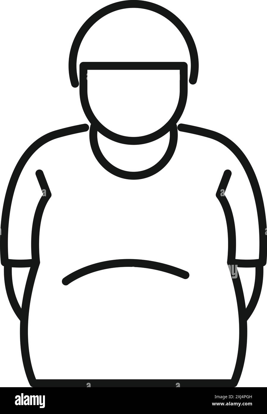 Icône de ligne d'un homme portant des vêtements de protection, soulignant l'importance de la sécurité au travail pour tous les types de corps Illustration de Vecteur