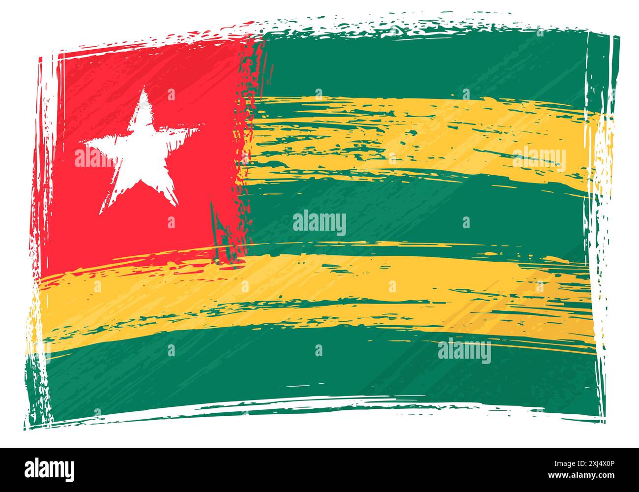 Drapeau national du Togo créé dans le style grunge Banque D'Images Drapeau national du Togo créé dans le style grunge Banque D'Images