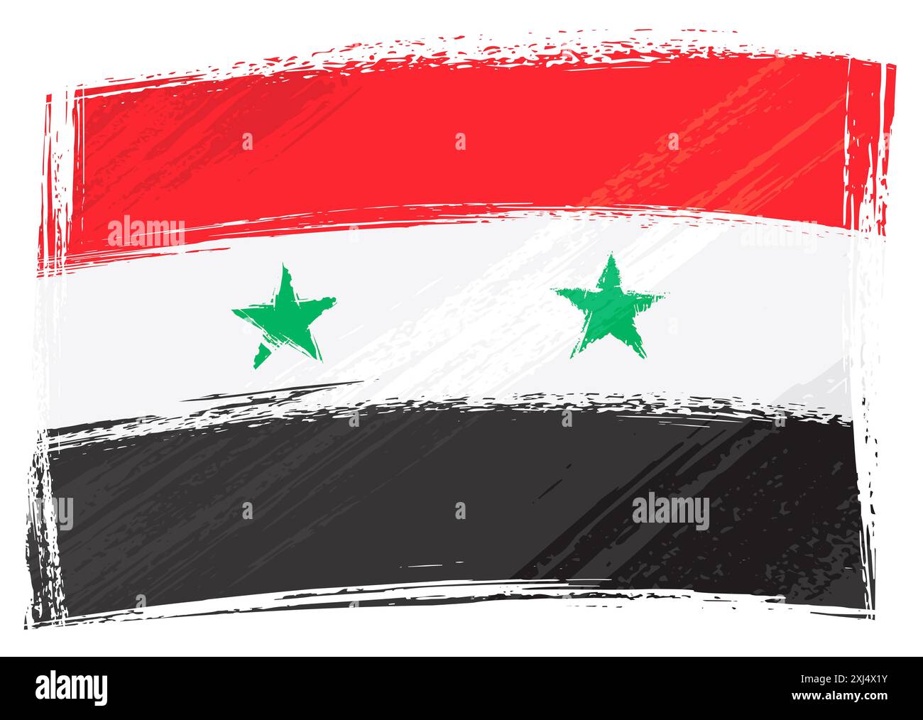 Drapeau national syrien créé dans le style grunge Banque D'Images Drapeau national syrien créé dans le style grunge Banque D'Images
