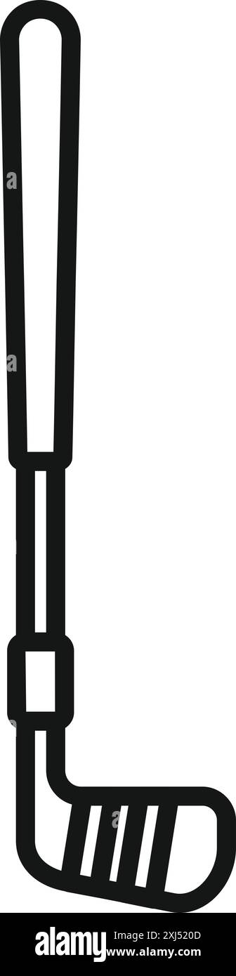 Simple icône minimaliste d'art au trait d'un club de golf, représentant l'équipement de golf pour jouer au golf Illustration de Vecteur