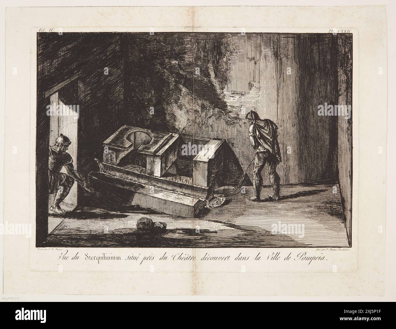 Vue du sterquilinium situé près du théâtre découvert dans la ville de Pompeiia Piranesi, Francesco 1754 - 1810, Piranesi, Giovanni Battista 1720 - 1778, Piranesi, Francesco 1754 - 1810 gravure, impression Allgemeines Lexikon der bildenden Künstler von der Antike bis zur Gegenwart : photomekanischer Nachdruck, Ulrich Thieme, Vol. XXVII, p. 79, 40559, 1965. Neues allgemeines Künstler-Lexicon, G.K. Nagler, Vol. 11, p. 363, NR. 14, C 35579, 1835-1852 vue du Sterquilinium situé près du Théâtre découvert dans la ville de Pompeiia Banque D'Images