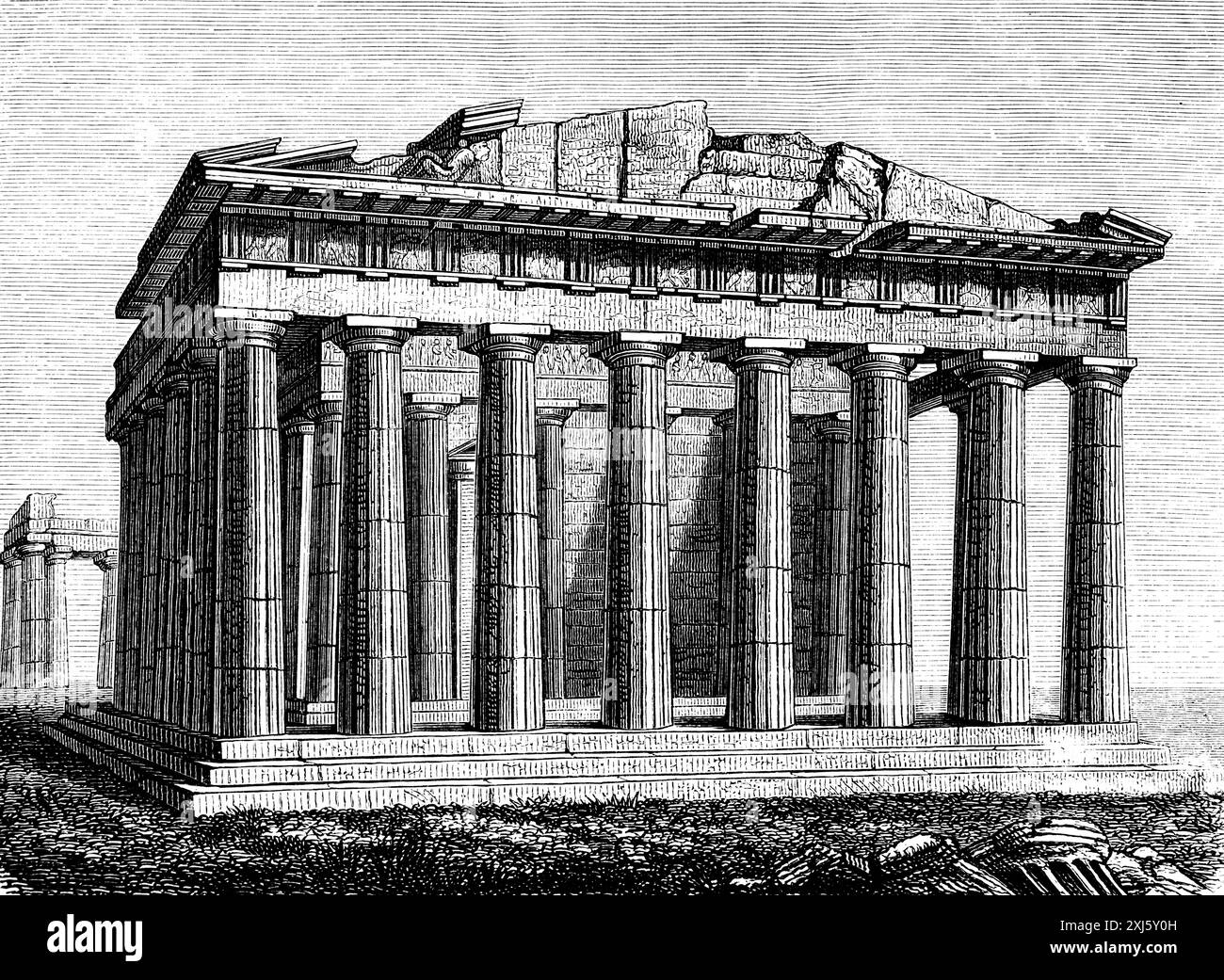 Le Parthénon, l'Acropole d'Athènes, les Grecs dans l'antiquité, illustration historique vers 1890 Banque D'Images