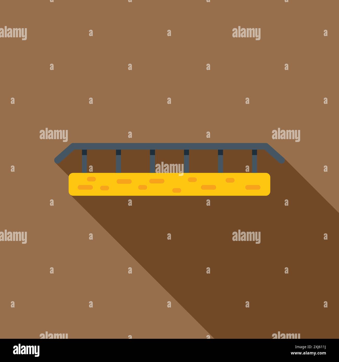 Petit pont menant à l'icône de concept de succès avec l'ombre longue Illustration de Vecteur