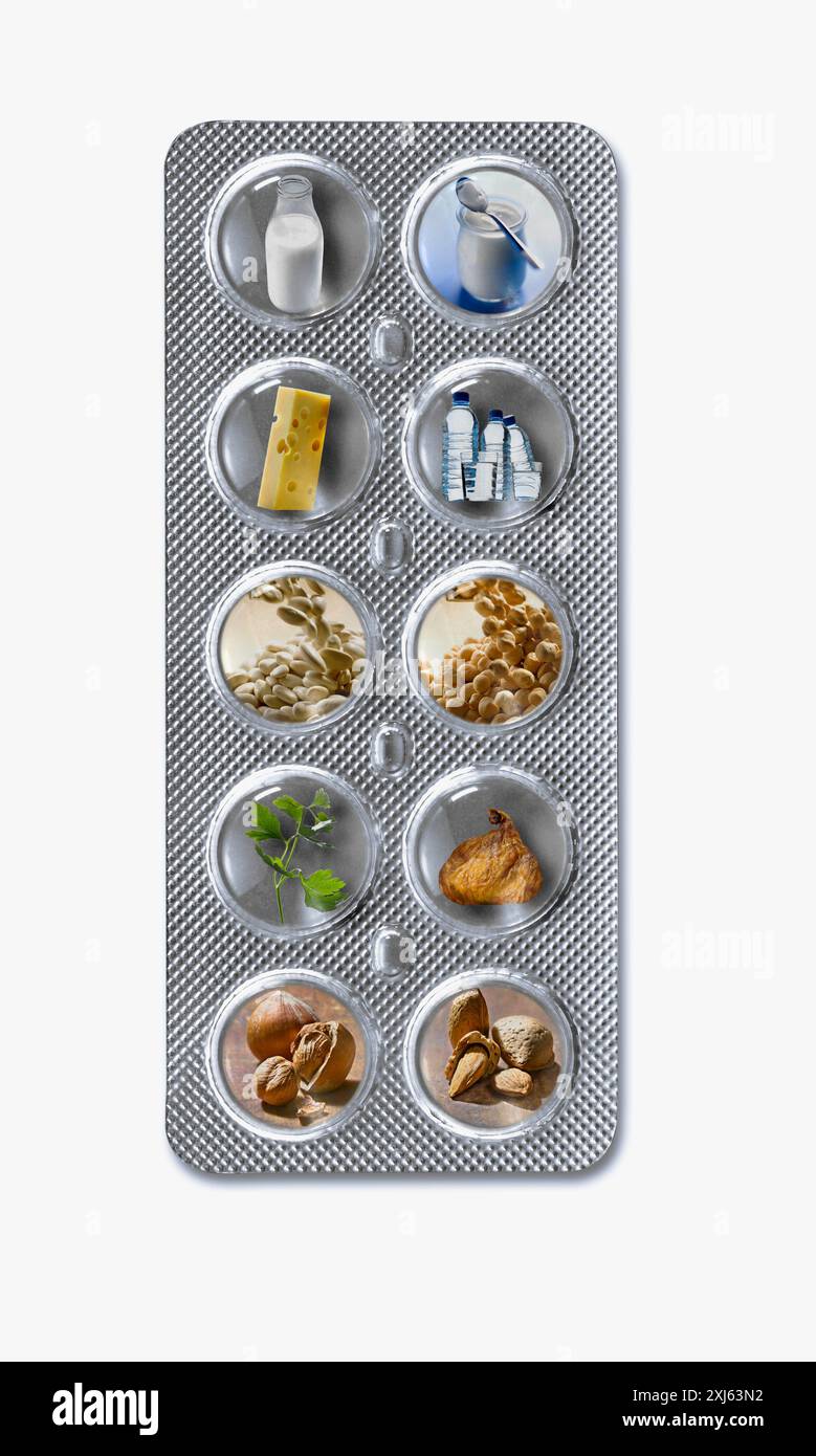 Comprimé de produits calciques Banque D'Images