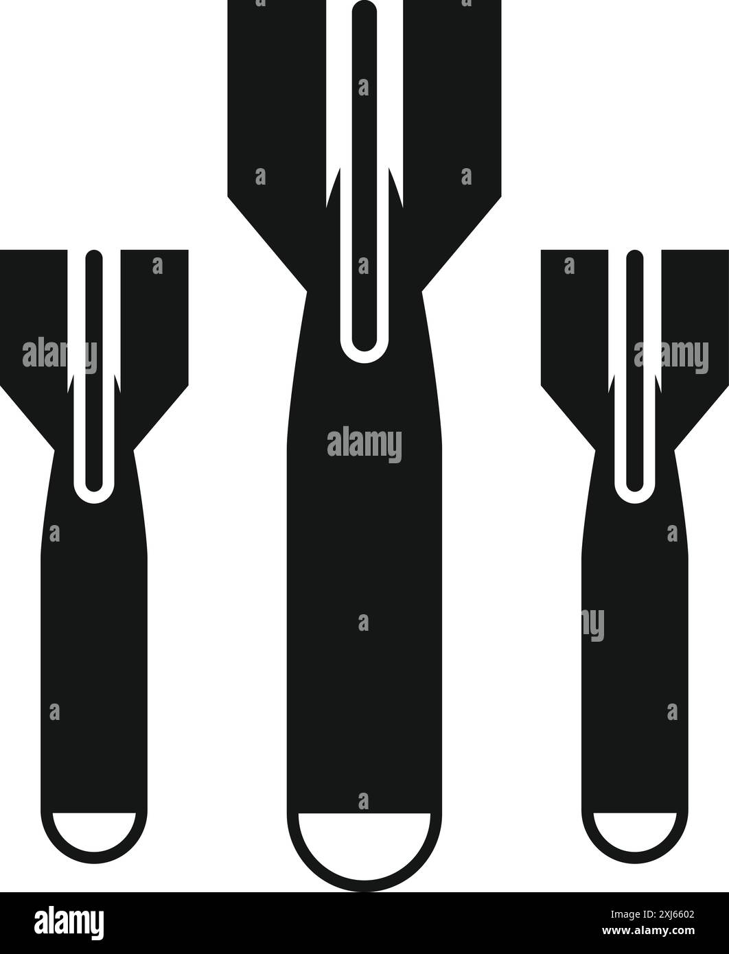 Ensemble de trois bombes aériennes tombant dans les airs Illustration de Vecteur