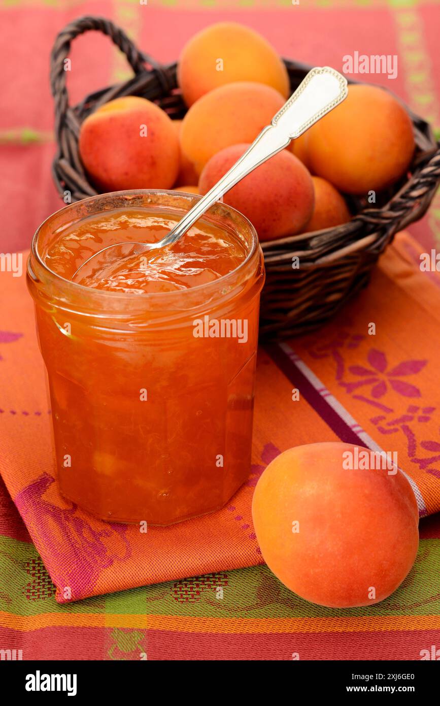 Confiture d'abricot maison Banque D'Images