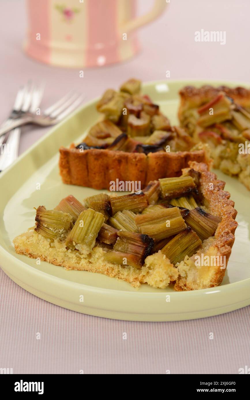 Tarte rhubarbe Banque D'Images