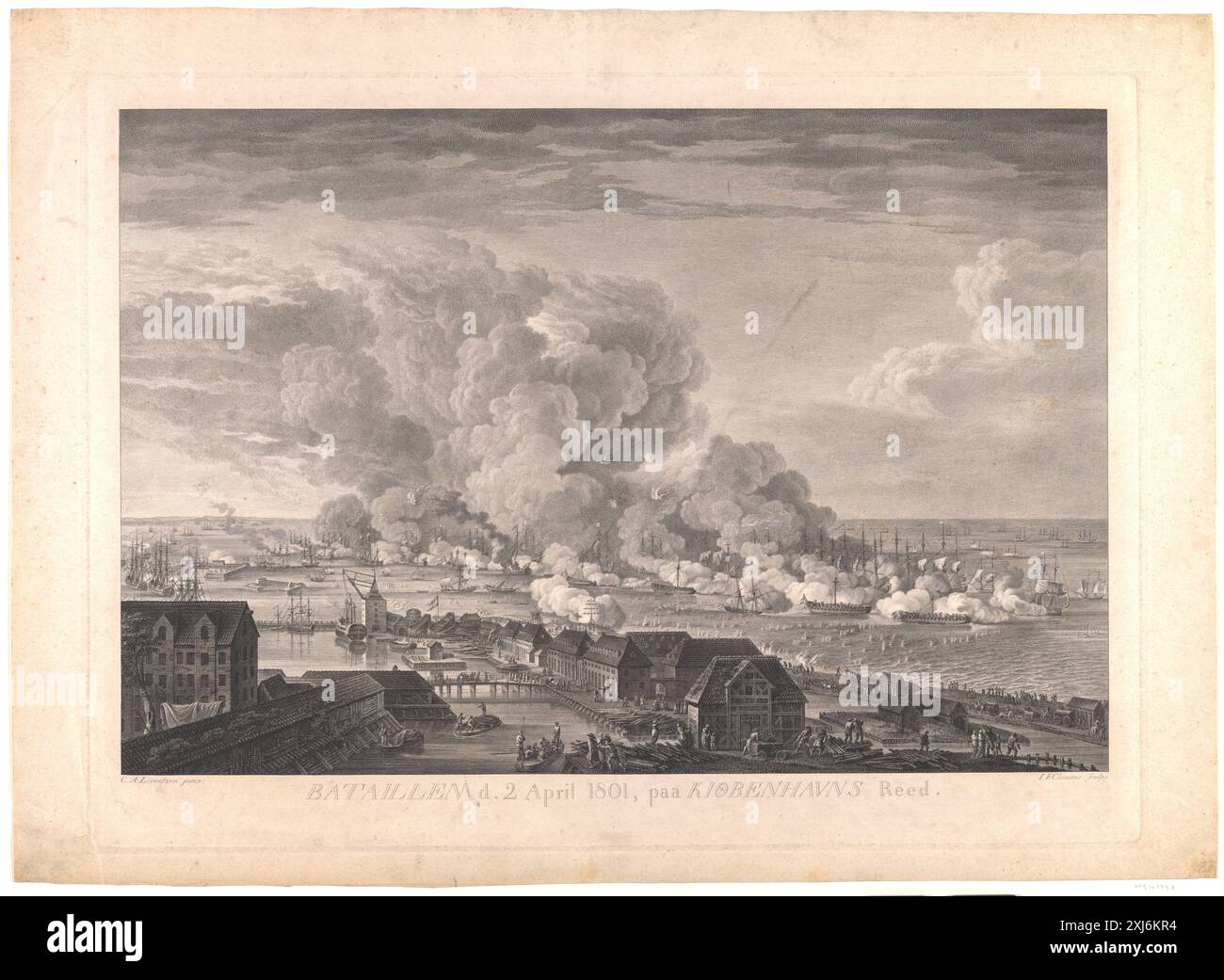 Il participe à la bataille de Reden le 2 avril. 1801 Clemens, J.F. 1748 - 1831, Lorentzen, C.A. 1746 - 1828 gravure sur cuivre, impression J.F. Clemens : Biografi samt Fortegnelse sur hans Kobberstik. Avec un résumé francais, Leo Swane, p. 125, p. 245-246, NR. 318, 3. tilstand, 9968, 1929. Dansk grafik : [i 2 bd.], Jørgen Sthyr, pp. 234-235, 16065, 1943-1949. Johan Frederik Clemens : skitseret som Konstner og Menneske, J.C. Fick, NR. 231, 2174, 1851. Københavnske motiver 1587-1807, John Erichsen, p. 84, NR. 136, 43998, 1984. Øjenlyst II : 76 grafiske blade fra Den Kongelige Kobberstiksamling, Ubekendt, Kat. 44, p. 140-14 Banque D'Images