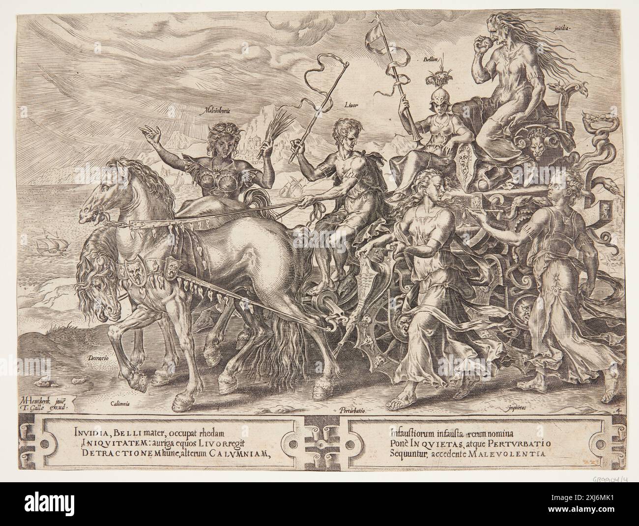 Le triomphe de l'envie Cort, Cornelis 1533 - 1578, Heemskerck, Maarten van 1498 - 1574, Coornhert, Dirk Volkertsz 1522 - 1590, Galle, Theodor 1571 - 1633 gravure sur cuivre, impression The New Hollstein gravures, gravures et gravures sur bois néerlandaises et flamandes 1450-1700, Maarten van Heemskerck, partie I-II, Ilja M. Veldman, 485 II, 55173, 1993-1994. Tegninger af Maerten van Heemskerck : Illustreret katalog, Jan Garff, 66, 42279, 1971. Gravures, gravures et gravures sur bois néerlandaises et flamandes de Hollstein 1450-1700 (vol. IV), Brun - coques, F.W.H. Hollstein, 162, C 38945, 1951. The New Hollstein Néerlandais and Flamands etchin Banque D'Images Le triomphe de l'envie Cort, Cornelis 1533 - 1578, Heemskerck, Maarten van 1498 - 1574, Coornhert, Dirk Volkertsz 1522 - 1590, Galle, Theodor 1571 - 1633 gravure sur cuivre, impression The New Hollstein gravures, gravures et gravures sur bois néerlandaises et flamandes 1450-1700, Maarten van Heemskerck, partie I-II, Ilja M. Veldman, 485 II, 55173, 1993-1994. Tegninger af Maerten van Heemskerck : Illustreret katalog, Jan Garff, 66, 42279, 1971. Gravures, gravures et gravures sur bois néerlandaises et flamandes de Hollstein 1450-1700 (vol. IV), Brun - coques, F.W.H. Hollstein, 162, C 38945, 1951. The New Hollstein Néerlandais and Flamands etchin Banque D'Images
