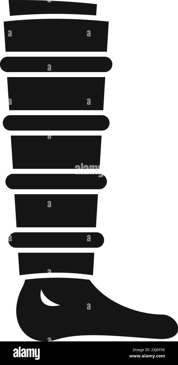 Le bandage élastique sur la jambe comprime les vaisseaux sanguins pour le traitement des varices Illustration de Vecteur