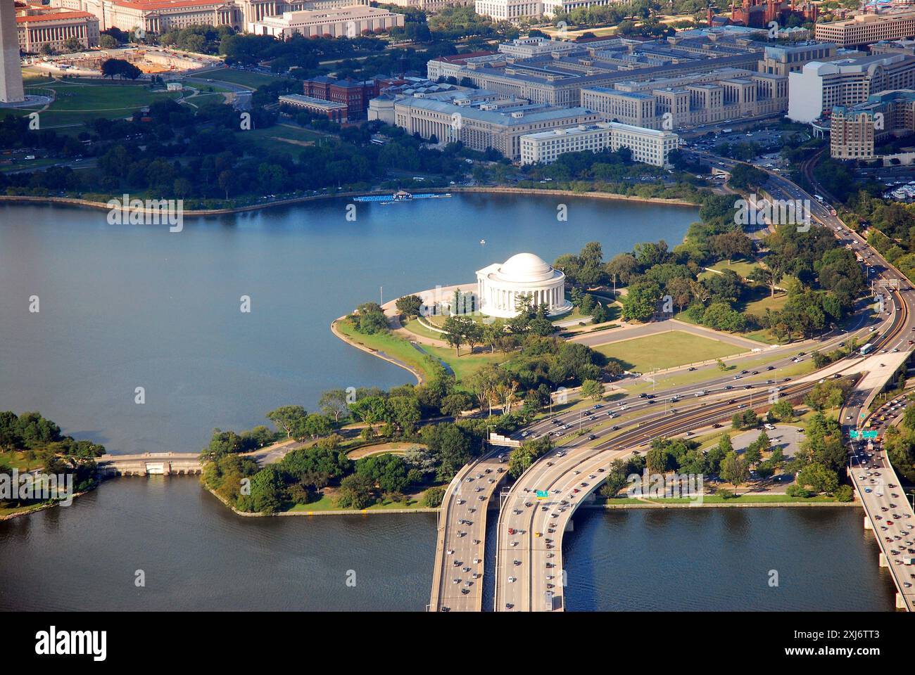 Une vue aérienne du Jefferson Memorial à Washington DC Banque D'Images