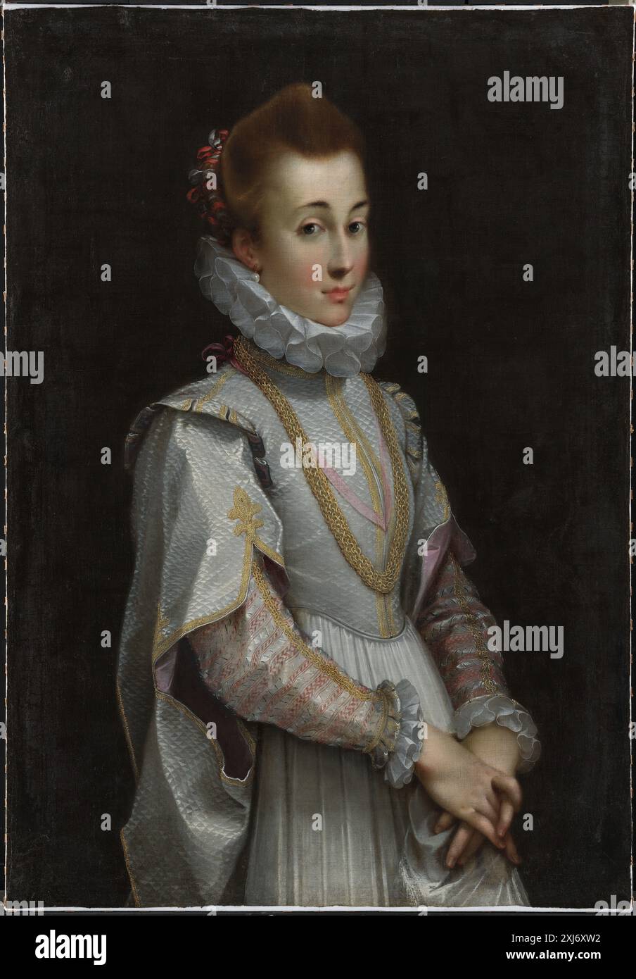 Portrait d'une jeune dame Barocci, Federico 1533 - 1612 peinture Malerisamlingens Tilvækst og Tilpasning gennem Tiderne. Galleriet sous Spengler og Høyens Revision, Peter Hertz, p. 294, 15041, 1925. Federico Barocci, Nicholas Turner, OMT. p. 126, conf. fig. 112, p. 124 (Portrætterede kan muligvis være Livia della Rovere, der giftede sig Med Francesco Maria II i 1599), 2002-513, 2001. SMK Highlights : Statens Museum for Kunst, Sven Bjerkhof, omt. og afb. p. 30, 2005-071, 2005. Federico Barocci : a Critical Study in Italian Cinquecento Painting, Harald Olsen, 81, Kat. 54, 22883, 1955. Italienske Bi Banque D'Images