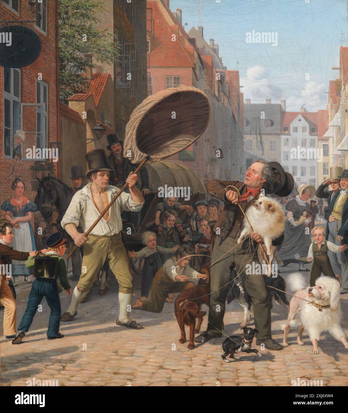 A Street Scene in the Dogdays Marstrand, Wilhelm 1810 - 1873 Painting Tilvæksten i Museets Repræsentation for Marstrand, Karl Madsen, pp. 4-7 (afb.), 14820, 1917. København : Interiører og Prospekter 1800-1860, Jørgen B. Hartmann, fig. 53 (billedtekst p. XII)., 18347, 1948. NY dansk Billedkunst, Niels th. Mortensen, Illinois. p. 31, 25107, 1957. C.W. Eckersberg og hans elever : udstilling i anledning af 200 året for kunstnerens fødsel : 2. januar - 10. Avril 1983, Ubekendt, Kat. 195., 50055, cop. 1983. HOS hofvinhandleren i Store Strandstræde : en københavnsk mæcen fra Frederik vis tid, Claus M. Smidt Banque D'Images