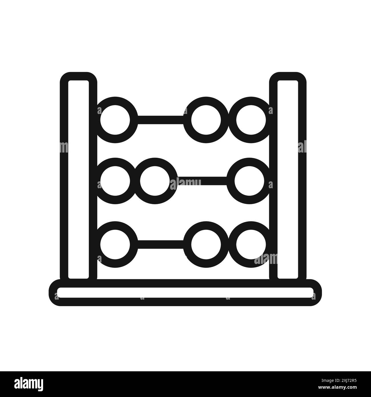 Marque de logo de ligne vectorielle d'icône Abacus ou style de contour de collection de jeu de symboles Illustration de Vecteur