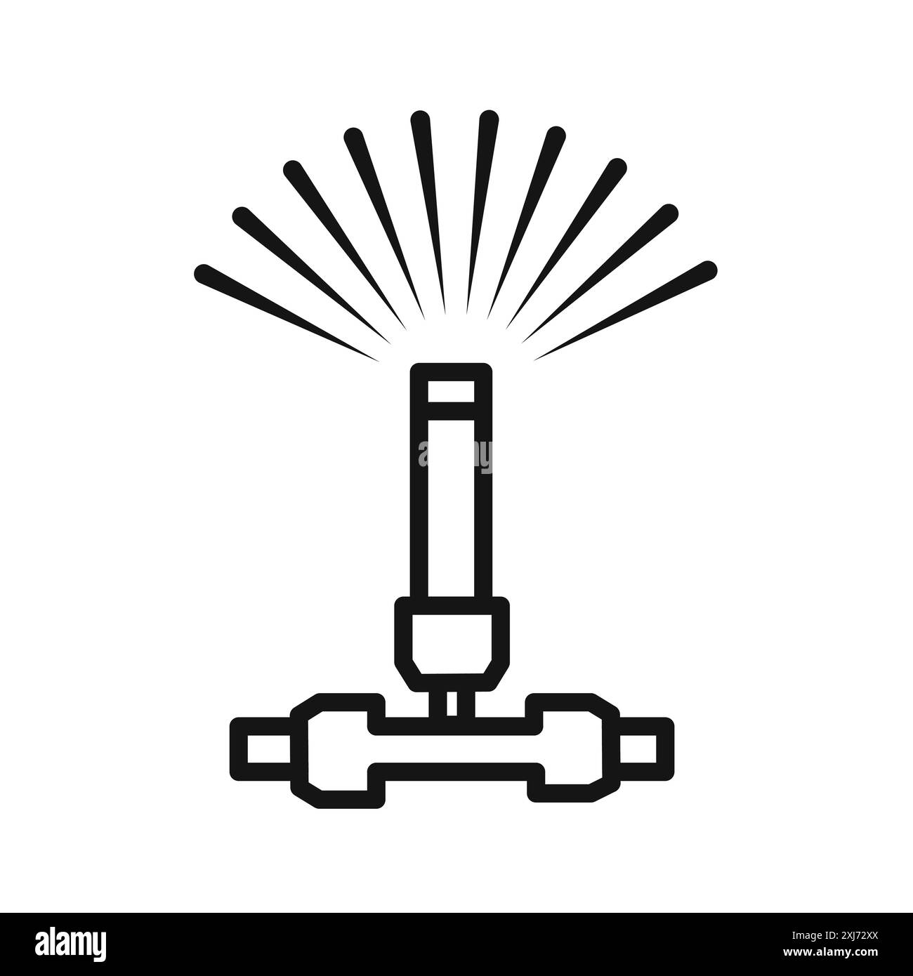 Arroseurs automatiques d'arrosage icône de ligne vectorielle logo marque ou style de contour de collection de jeu de symboles Illustration de Vecteur