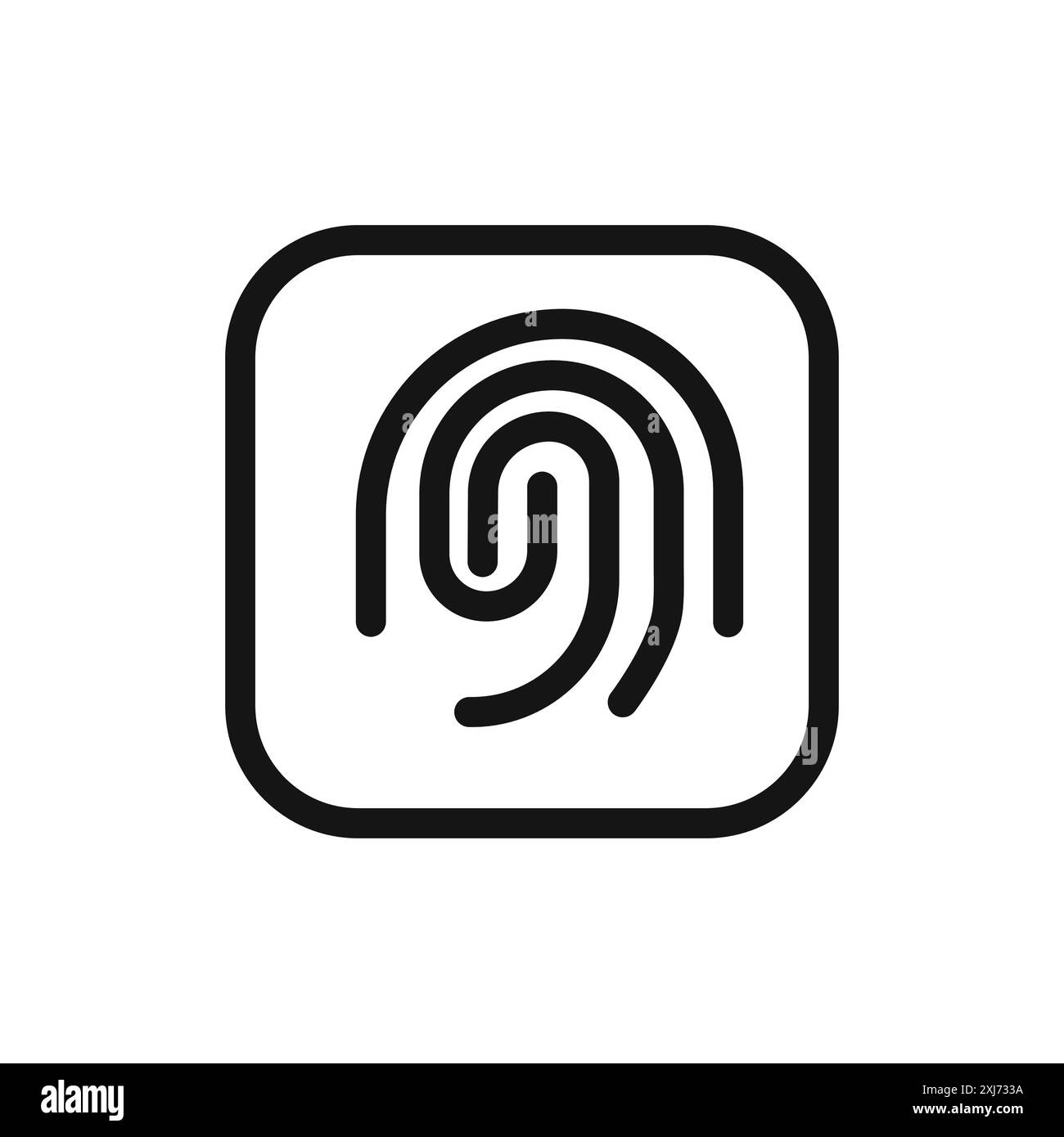 Marque de logo de ligne vectorielle d'icône biométrique ou style de contour de collection de jeu de symboles Illustration de Vecteur