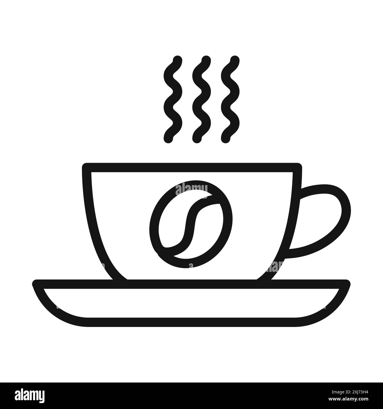 Marque de logo de ligne vectorielle d'icône de tasse à café ou style de contour de collection de jeu de symboles Illustration de Vecteur