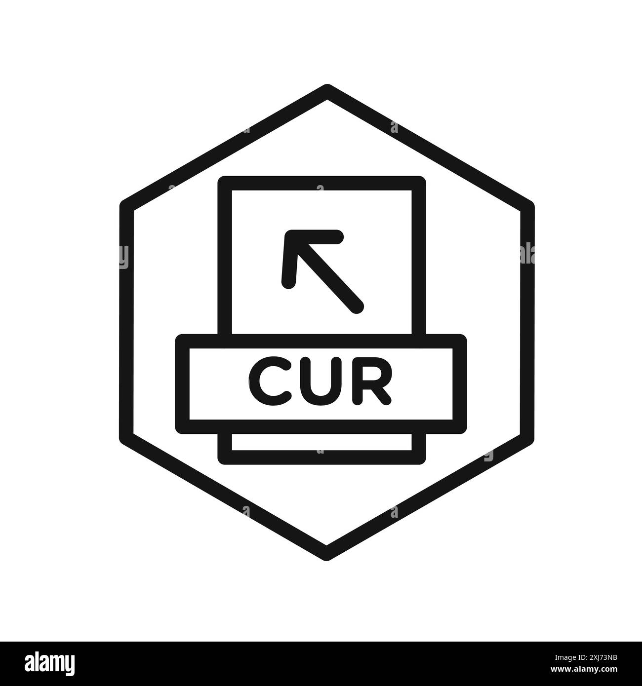 Fichier CUR icône de document vectoriel logo marque ou style de contour de collection de jeu de symboles Illustration de Vecteur