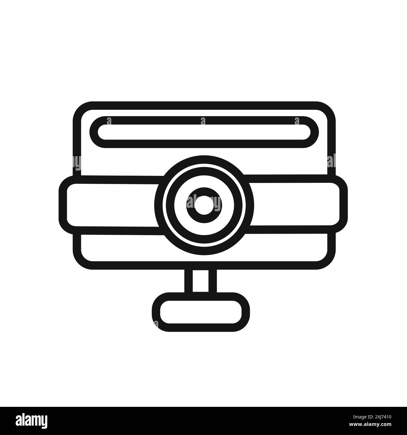 Marque de logo de ligne vectorielle d'icône de webcam numérique ou style de contour de collection de jeu de symboles Illustration de Vecteur