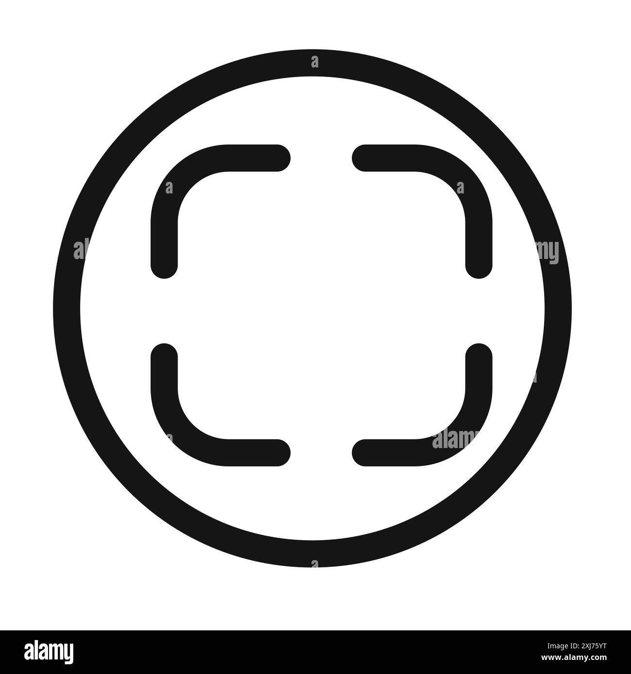 icône de bouton de numérisation, marque de logo vectorielle ou style de contour de collection de jeu de symboles Illustration de Vecteur