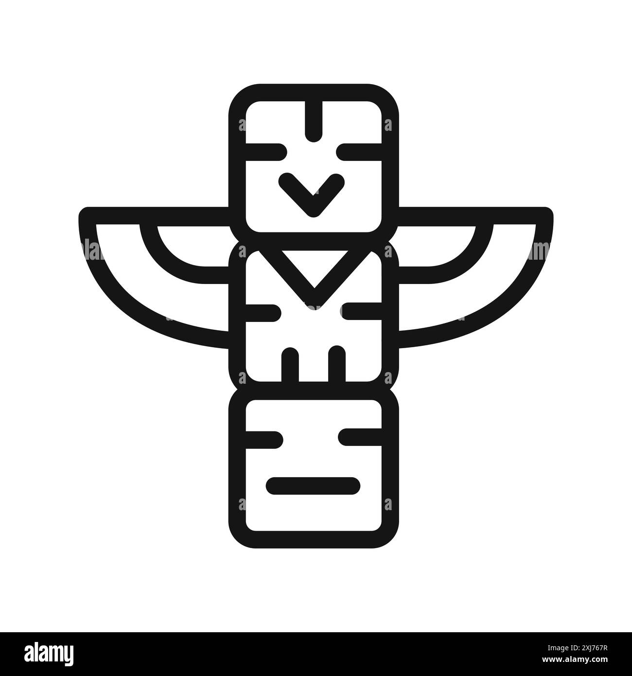 Marque de logo de ligne vectorielle d'icône totem ou style de contour de collection de jeu de symboles Illustration de Vecteur