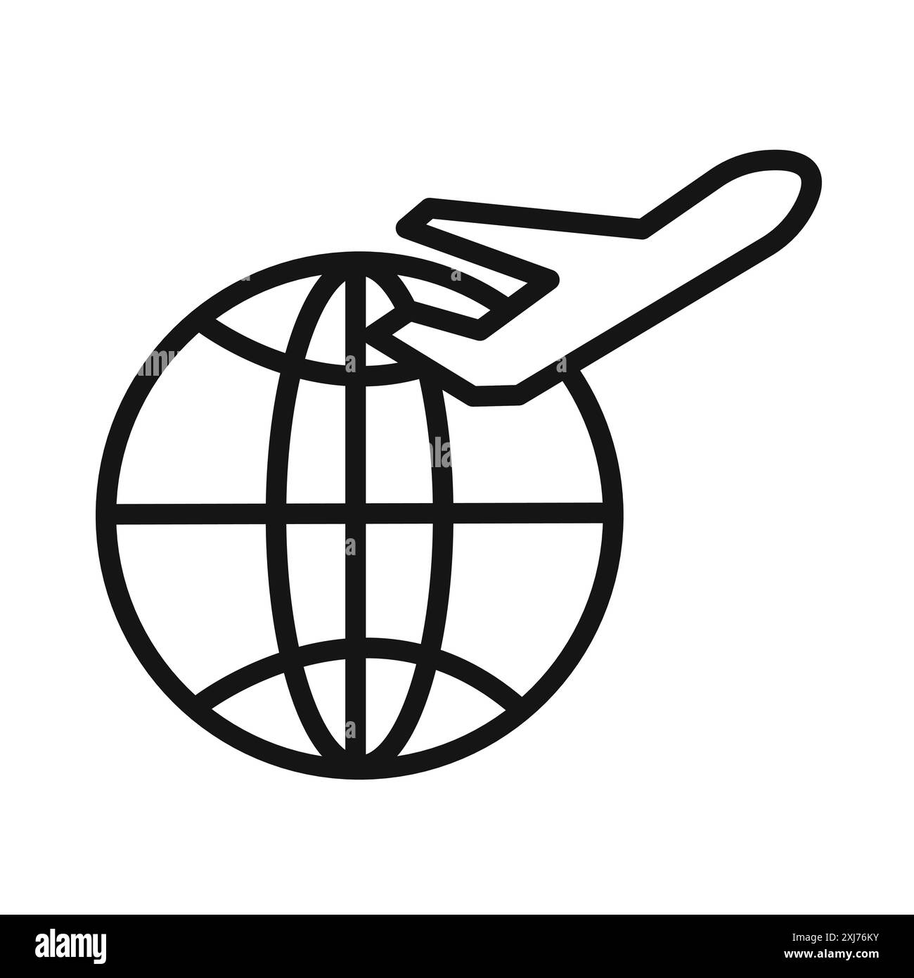 marque de logo de ligne vectorielle d'icône de voyage ou style de contour de collection de jeu de symboles Illustration de Vecteur