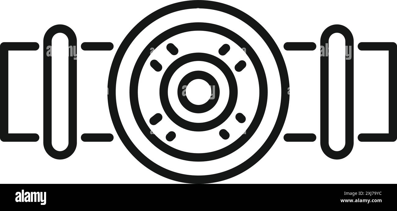 Icône simple d'un système de verrouillage de vanne de pipeline, assurant un flux sécurisé et contrôlé des ressources Illustration de Vecteur