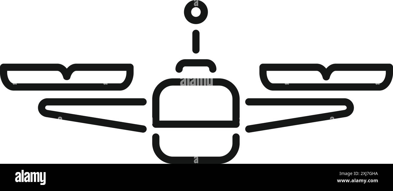 Icône simple d'un drone volant et enregistrant des vidéos et des photos Illustration de Vecteur