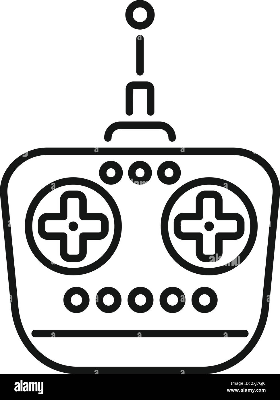 Télécommande avec antenne émettant des signaux pour le fonctionnement sans interruption d'un drone ou d'un véhicule Illustration de Vecteur